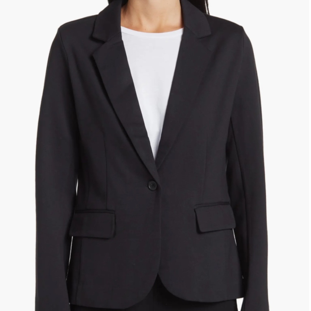 Nordstrom Rack Black Essential Ponte Business Blazer